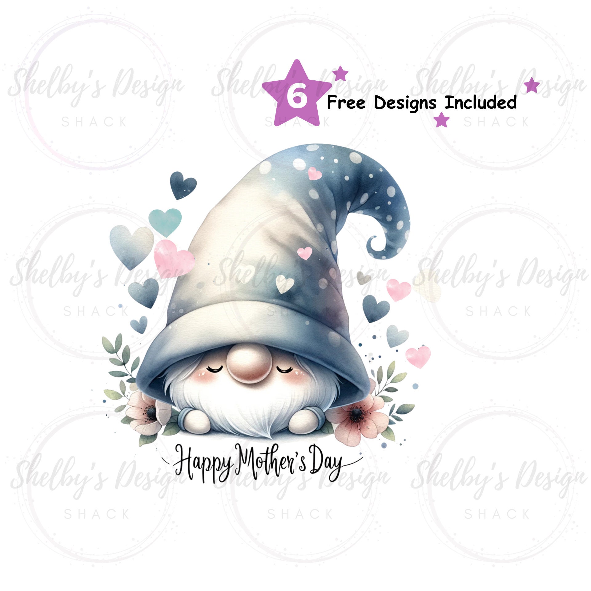 Cute Gnome Happy Mothers Day PNG Sublimation, DTG and Print Design ...