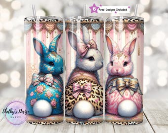 Envoltura para vaso de Pascua de 20 oz sin costuras, diseño PNG, diseño de sublimación para vaso de Pascua vintage de 20 oz, descarga digital Grandmillenial