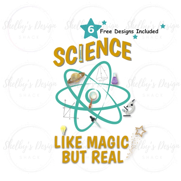 Science Like Magic, But Real PNG Sublimation and Print Teacher Design Template,  Printable PNG Digital Download, Instant Download