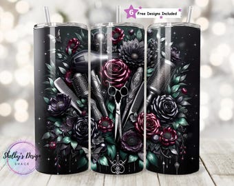 Hairdresser Seamless 20oz Tumbler Wrap Hairstylist Tumbler Sublimation, Hair Boss Tumbler Designs Hair Hustler Tumbler PNG, Digital file