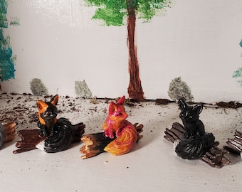 Handpainted 3D Printed Fox Figurine