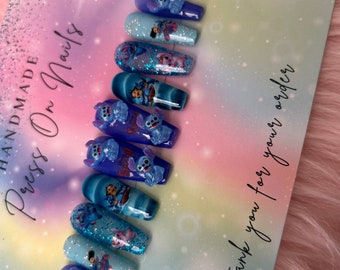 Lilo & Angel Nail Decals -   Angel nails, Nails, Clear nail designs
