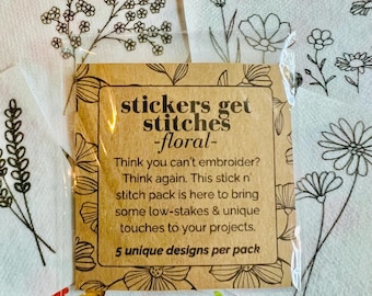 Patrones de bordado Stick & Stitch: 5 diseños florales