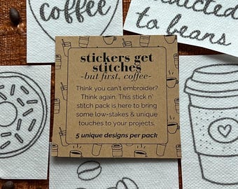 Patrones de bordado Stick & Stitch para amantes del café: 5 diseños con temática de café