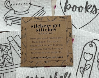 Patrones de bordado Stick & Stitch para amantes de los libros - 5 diseños inspirados en libros