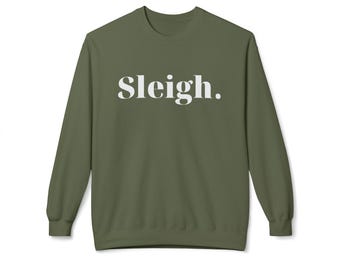 Sudadera navideña de cuello redondo de polar de peso medio Sleigh