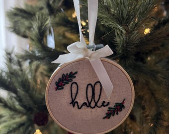 Adornos bordados a mano personalizados con nombre - Regalo