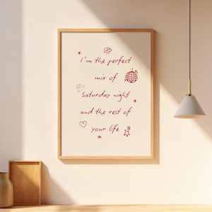 Olivia Dean Lyric Art Print – Red Handwritten Quote, Gallery Wall