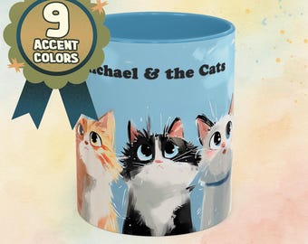 Personalized Cat Lover Mug, Custom Cats Design, Cat Mom/Dad Gift