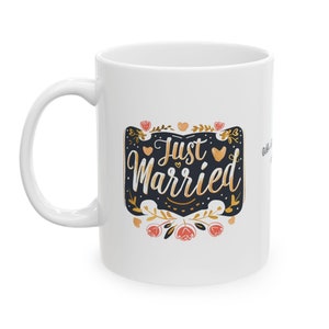 Personalized just married mugs | mr mrs mug gift for couple | just married gifts | custom wedding gift | custom name mug | couples mug