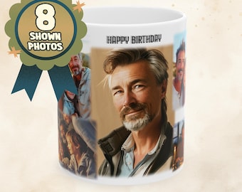 Caneca com foto personalizada para o pai, caneca de aniversário para ela, caneca de colagem de fotos personalizada, presente para o papai, caneca com foto personalizada, caneca para a mãe, caneca para o pai, presentes