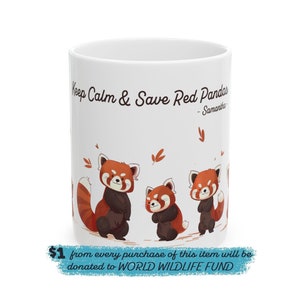 Red panda coffee mug gift for her cute animal mug gift for him custom panda mug for animal lover birthday gift for friends wild animal mug