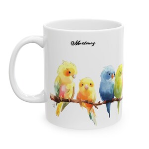 Custom bird mug gift for bird watcher personalized mug gift for her birthday custom coffee mug gift for bird lovers nature inspired mug gift