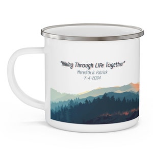 Personalized wedding campfire mug | personalized couple mug | adventure coffee mug | engagement mug | wedding gift for Fiance Bride Groom