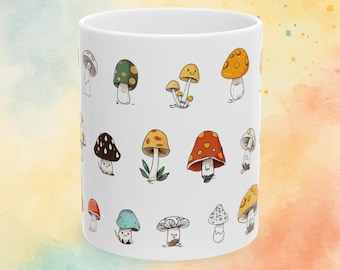 Mushroom Mug, Cottagecore Coffee Cup, Fungi Lover Gift