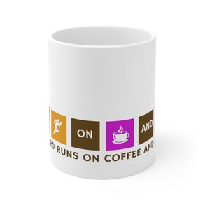 Zauberer Becher Geschenk für Gamer Zauberer läuft auf Kaffee und Zauber Zauberbecher für Zauberer lustige Tassen 11 Unzen Kaffeebecher für Hexen und Zauberer