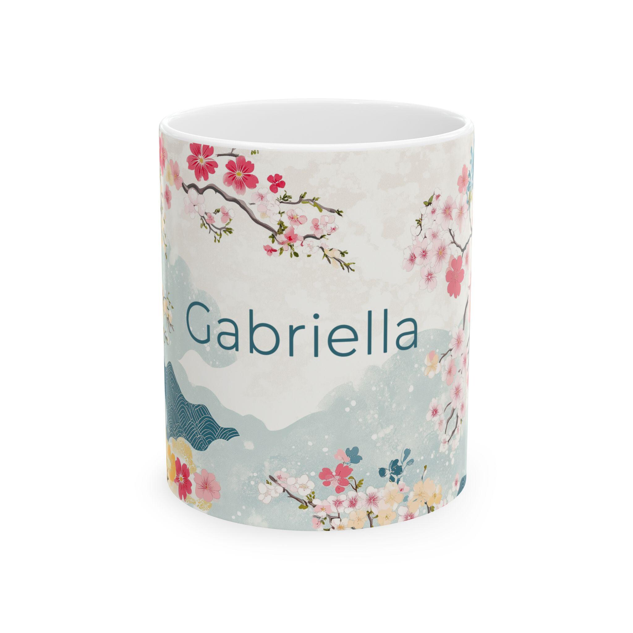 Custom cherry blossom mug with name personalized Sakura mug gift for her Sakura coffee mug Japanese inspired mug cherry blossom lover gift