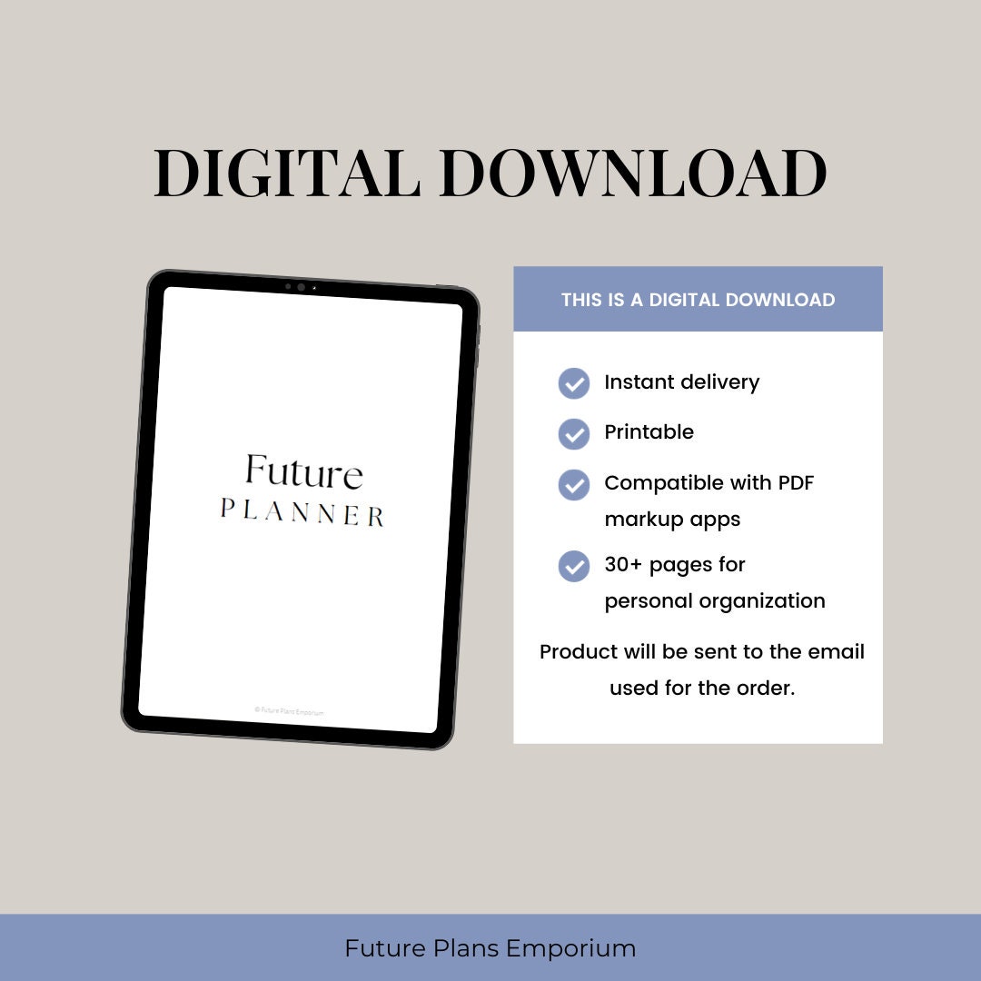Undated Digital Future Planner Template Pack, Digital Planner, Digital ...