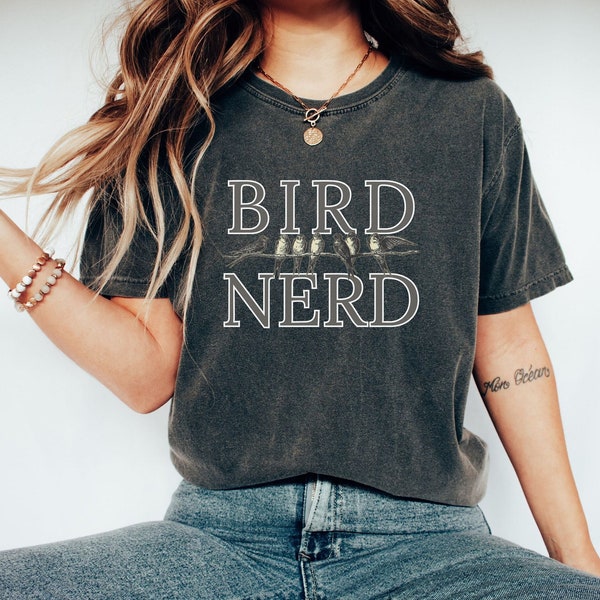 Bird Nerd Shirt Backyard Birds Oddly Specific Shirt Gift for Birders Bird Watching Birder Gift Birding Ornithology Clothes Bird Linocut Tee