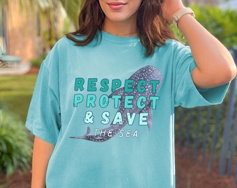 Whale Shark Shirt Ocean Inspired Style Coconut Girl Tee Comfort Colors Protect The Locals Respect The Locals Ocean Animal Shirt Whaleshark