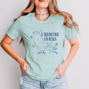 Ik heb snacks nodig Duivenshirt T-shirt vogels kijken Cadeaus voor vogelspotters Vogelnerd shirt Birding Cottage Core kleding rare dingen vogels kijken Cutecore