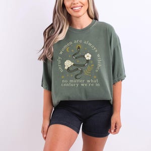 Witchy Stuff Feminist Comfort Colors Resistance Shirt Fuck The Patriarchy Lilith Whimisgoth Clothing Basic Witch Shirt Anti Maga Gift Snake Hemp