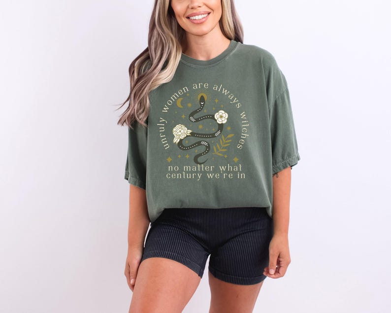Witchy Stuff Feminist Comfort Colors Resistance Shirt Fuck The Patriarchy Lilith Whimisgoth Clothing Basic Witch Shirt Anti Maga Gift Snake Hemp