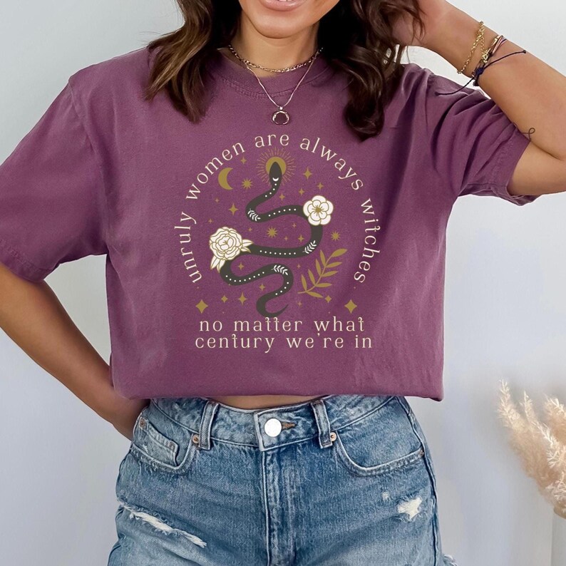 Witchy Stuff Feminist Comfort Colors Resistance Shirt Fuck The Patriarchy Lilith Whimisgoth Clothing Basic Witch Shirt Anti Maga Gift Snake Berry