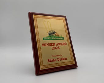 Custom Wooden Award: Golden Sublimation Print (9x7 inches)