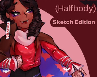 Custom Icon Pfp Commission: Halfbody Portrait (Colored Sketch) | High Quality Digital Art for Twitch Streamers & Social Media Businesses