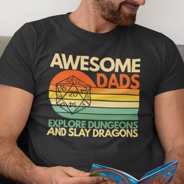 Awesome Dad Dungeons and Dragons Shirt, Fantasy Shirt, Father's Day gift, Dad shirt, nerd gift, geek gift, nerdy dad, gamer gift, gamer dad