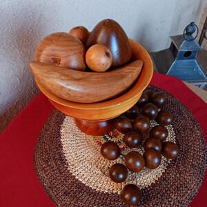Mid Century Vintage Wooden Fruit, Great Replication, Bananas, Apple, Pear, Plums, Grapes, Very Realistic, Home Decor Housewarming Gift
