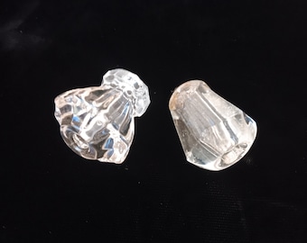 Two Antique Crystal Knobs, Selling Together, Both Different from Each other, Size 1", Knobs for Cabinets or Dresser Drawers, Home Decor Gift