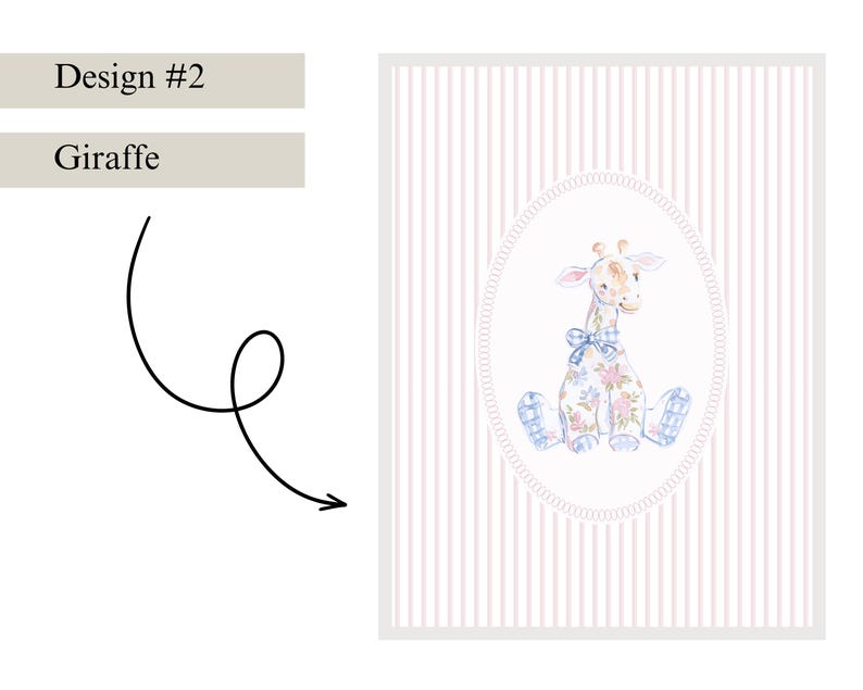 Baby Girl Nursery Prints Baby Girl Wall Art Chinoiserie Nursery Art Girly Nursery Wall Art Coquette Nursery Decor Grandmillenial Prints Pink #2 - Giraffe