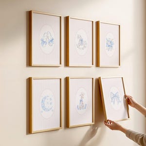 Baby Girl Nursery Prints Baby Girl Wall Art Chinoiserie Nursery Art Girly Nursery Wall Art Coquette Nursery Decor Grandmillenial Prints Pink image 3