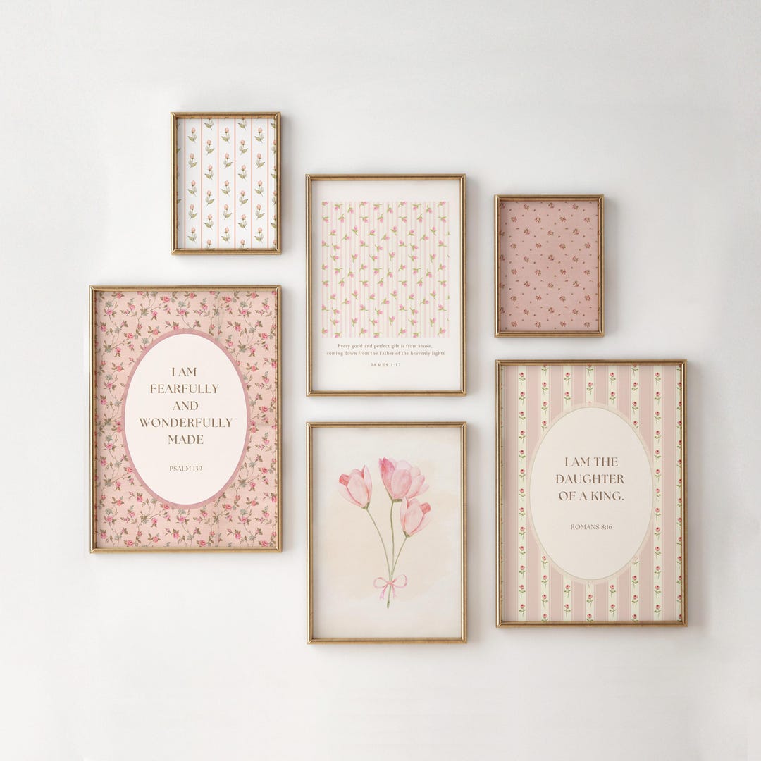 Baby Girl Nursery Prints Girl Nursery Wall Art Set Pink Nursery Wall ...