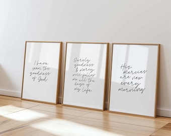 DIGITAL Set of 3 Posters Neutral Christian Wall Art Prints Inspirational Bible Verse Wall Art Minimalist Posters Minimalist Scripture Art