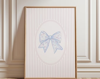 PHYSICAL PRINTS Bow Prints Nursery Decor Girly Wall Art Prints Nursery Print Grandmillenial Prints Coquette Bow Art Print Girl Room Wall Art