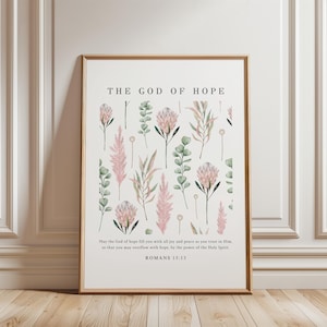 Scripture Wall Art Bible Verse Print Poster Religious Gift Christian Decor Hope Romans Trust Sign Inspirational Bedroom Faith Decoration