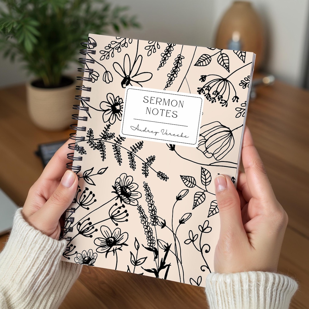 PERSONALIZED Church Notes Journal Christian Devotional Journal Floral ...