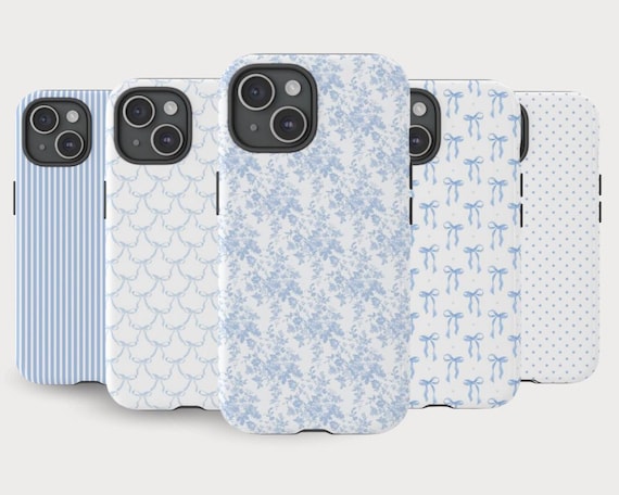 Coquette Phonecase Coquette Phone Case iPhone 15 Blue Coquette Bow Preppy Phone Case iPhone 14 Blue Phonecase Girly Phone Case iPhone 16