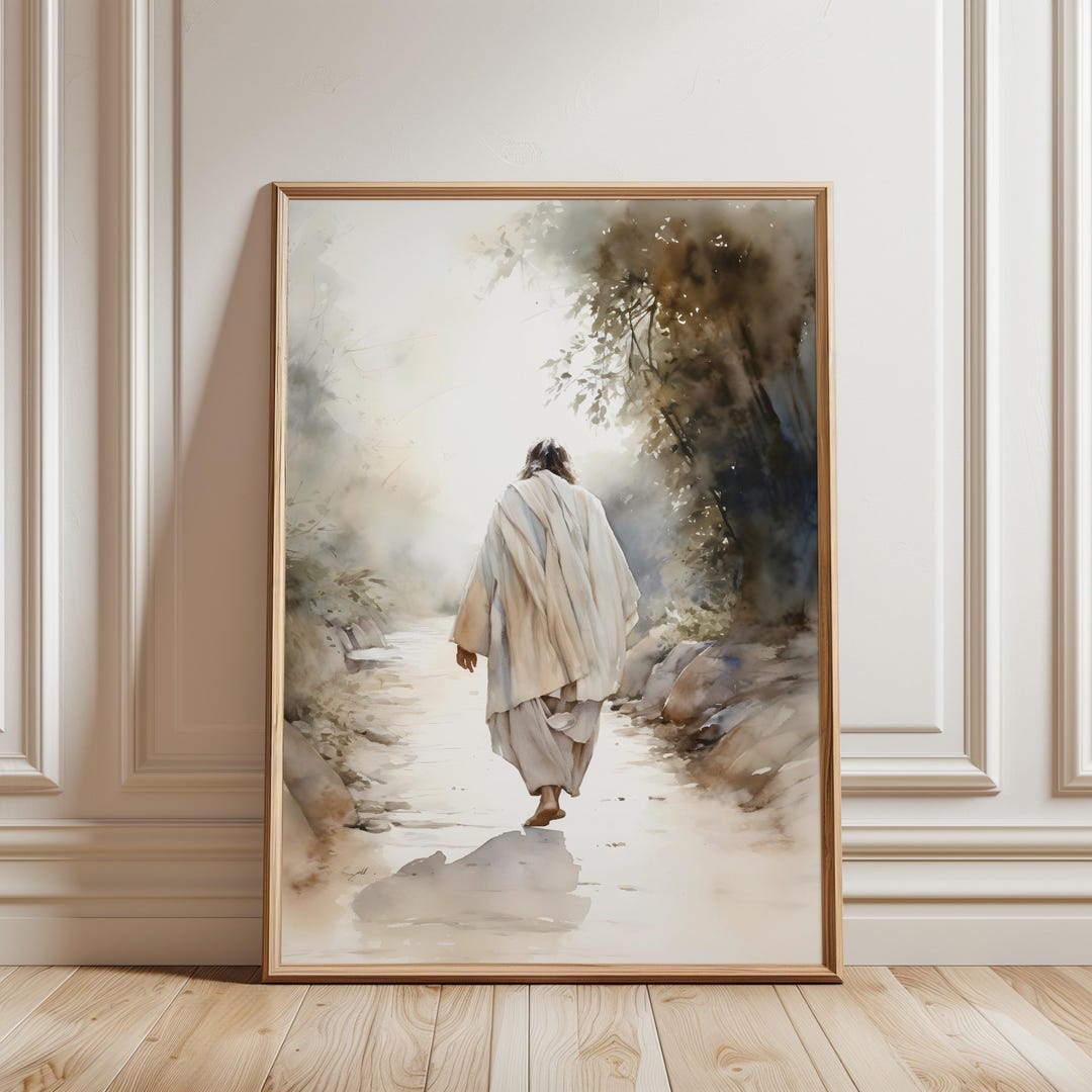 Jesus Walking Art Print Christian Wall Art Framed Jesus Painting ...