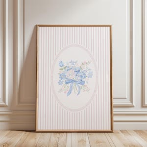 PHYSICAL PRINT Nursery Wall Art Girly Wall Prints Nursery Art Grandmillenial Art Coquette Floral Wall Art Pink Floral Prints for Dorm Room