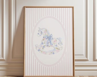 DIGITAL Grandmillenial Prints Baby Girl Wall Art Girly Nursery Wall Art Chinoiserie Nursery Coquette Nursery Grandmillenial Wall Decor Baby