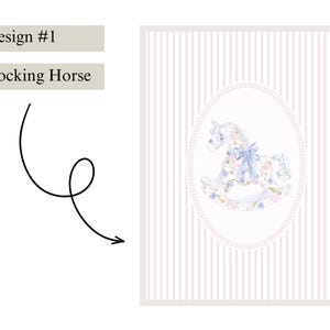 Baby Girl Nursery Prints Baby Girl Wall Art Chinoiserie Nursery Art Girly Nursery Wall Art Coquette Nursery Decor Grandmillenial Prints Pink #1 - Rocking horse