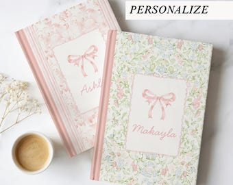 Personalized Cute Notebook with Name Custom Spiral Journal Gift for Women Coquette Aesthetic Christmas Gift Under 25 Teen Girl Gift Idea