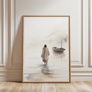 Jesus Walking On Water Jesus Watercolor Jesus Art Painting LDS Artwork Christ Art Jesus Painting Christian Wall Art Christian Art Prints God