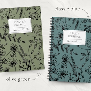 PERSONALIZED Church Notes Journal Christian Devotional Journal Floral ...