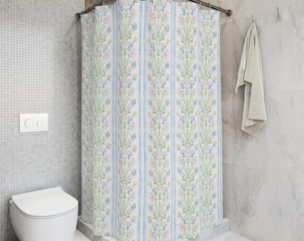 Shower Curtain Preppy Shower Coquette Shower Curtain Cute Bathroom Curtain Girls Bathroom Decor Floral Bathroom Curtain Grandmillenial Decor