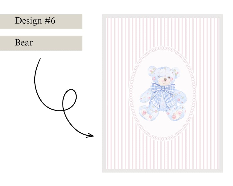 Baby Girl Nursery Prints Baby Girl Wall Art Chinoiserie Nursery Art Girly Nursery Wall Art Coquette Nursery Decor Grandmillenial Prints Pink #6 - Bear